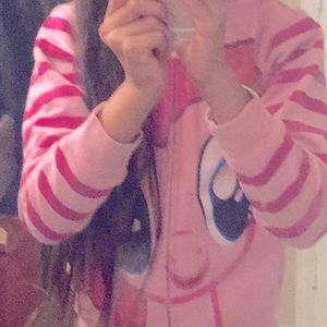 A pinkie pie jacket it’s very small I can fit in it
